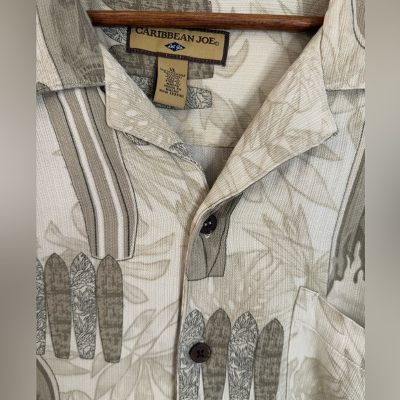Caribbean Joe Hawaiian surfboard short sleeve button up SZ XL - Picture 2 of 11